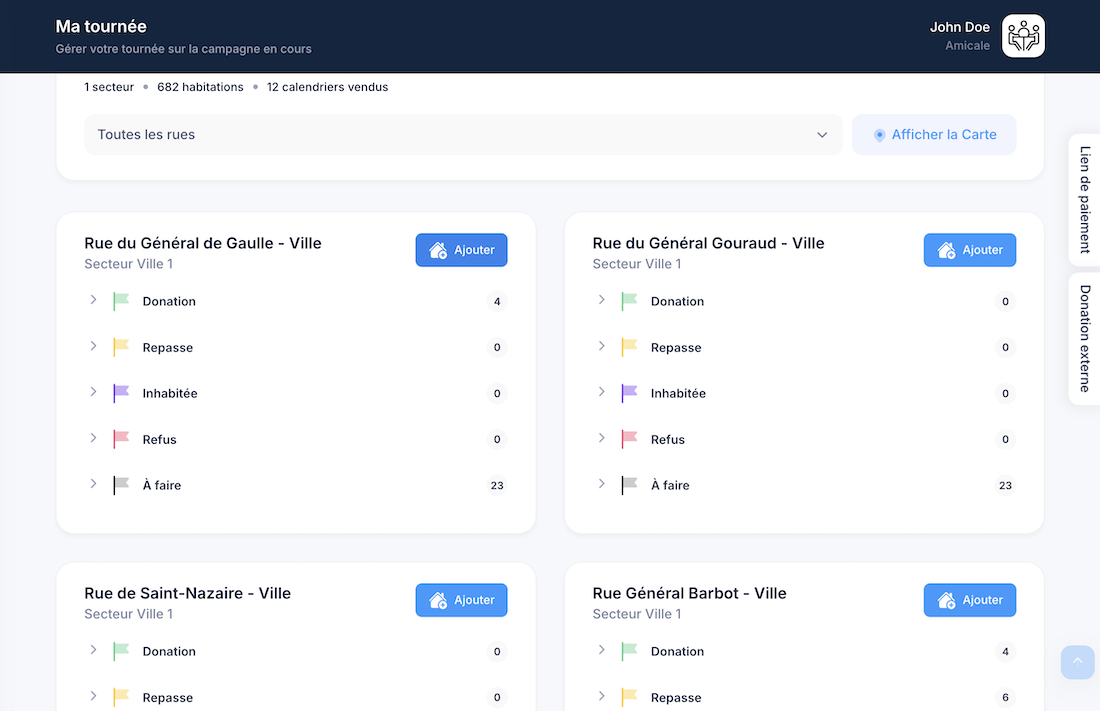 collecte dons amicalistes