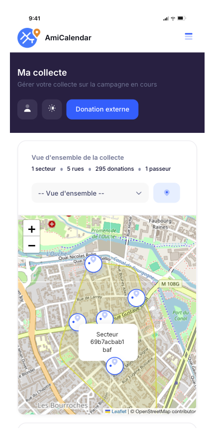 application mobile tournée calendriers pompiers